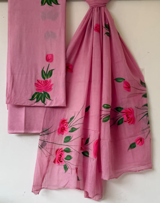 Pure Cotton Hand Block Printed Unstitched Suits.