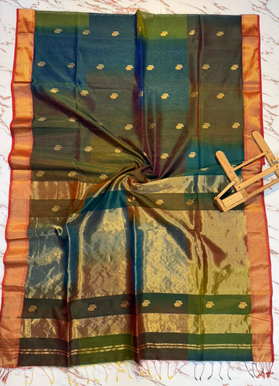 Pure Maheshwari Handloom Silk Saree.