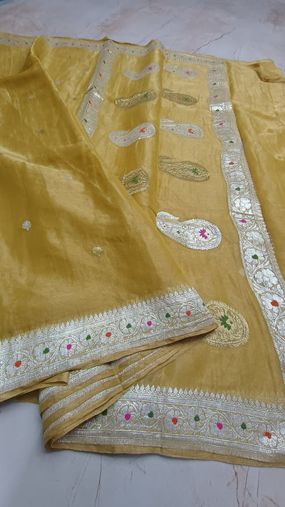 Pure Banarasi Handloom Tissue Silk Saree.