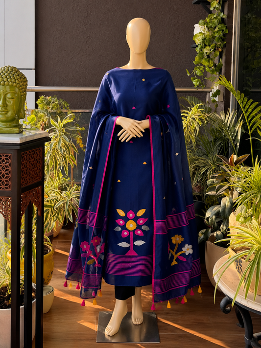 Pure Cotton Jamdani Unstitch Suit.