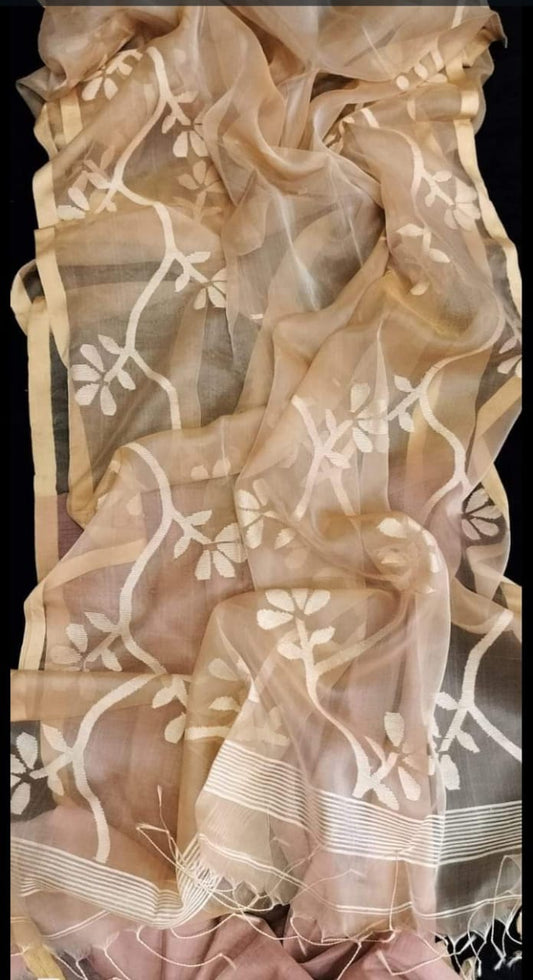 Pure Maslin Jamdani Saree