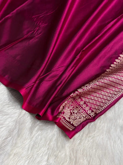 Banarasi Handloom Katan Mashru Silk Saree.
