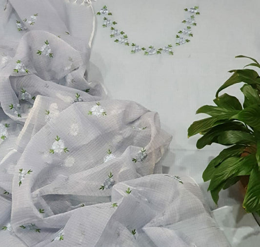 Pure Kota Doria Unstitched suit.