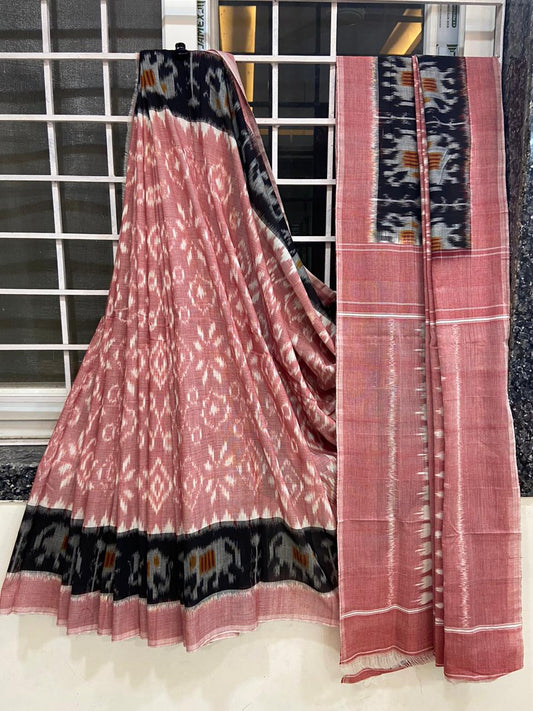 Beautiful Ikkat Cotton Saree With Blouse