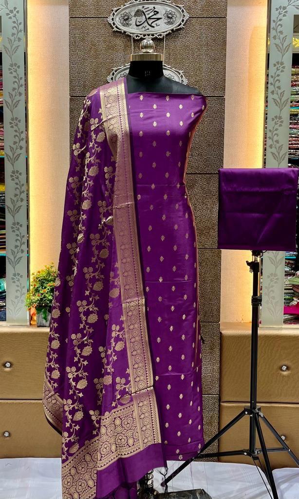 Beautiful Banarasi Silk Zari Work Unstitched Suit