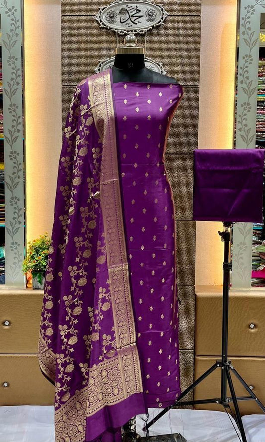 Beautiful Banarasi Silk Zari Work Unstitched Suit