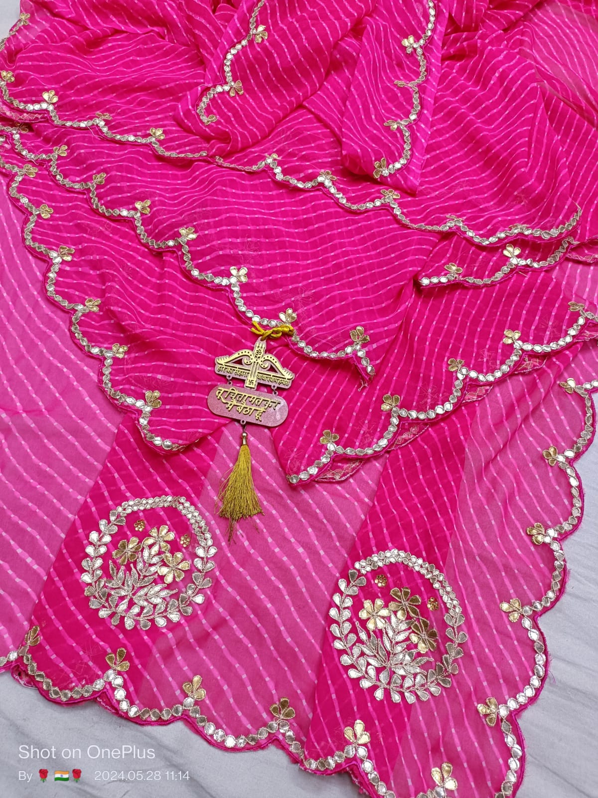 Georgette Leheriya Hand Work Gota Patti Saree