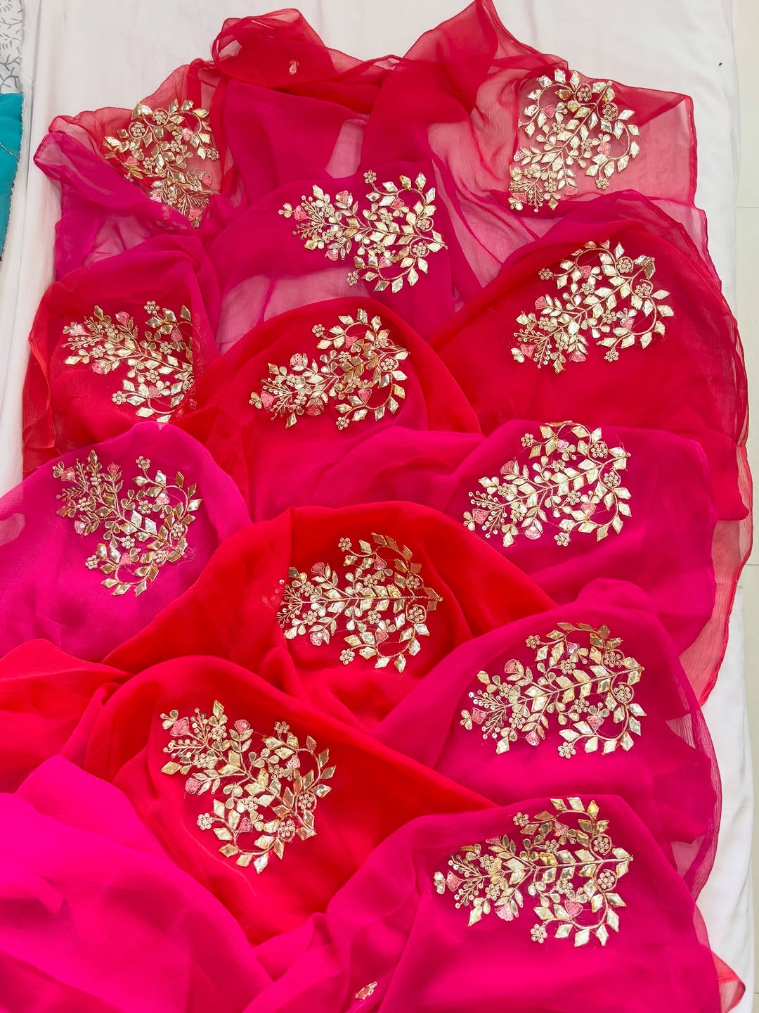 Pure Diamond Chiffon Gota Work Saree With Blouse
