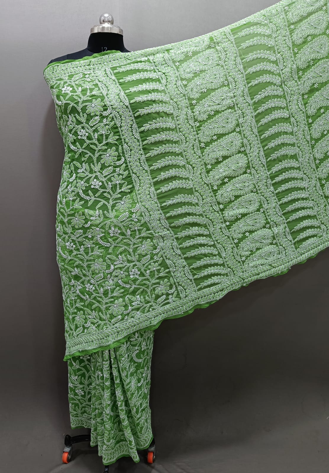 Pure Georgette Chikankari Work Saree.