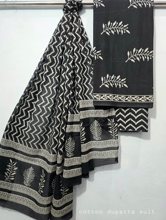 Pure Cotton Hand Block Printed Unstitched Suits.