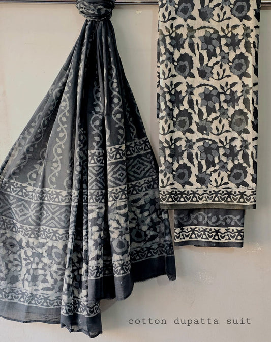 Pure Cotton Hand Block Printed Unstitched Suits.