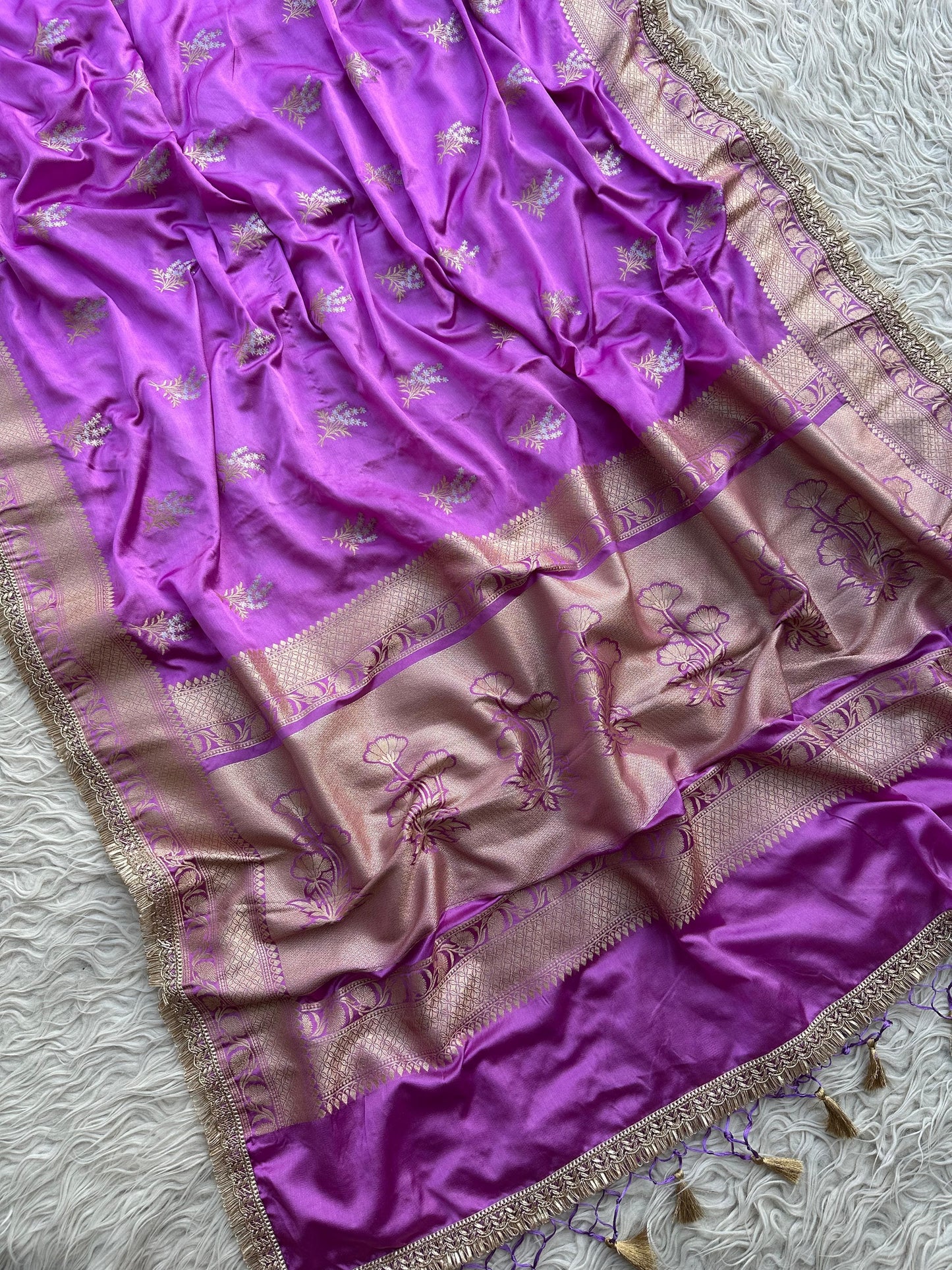 Banarasi Mashru Silk Resham zari minakari Work Saree