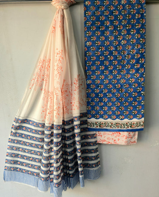 Pure Cotton Hand Block Printed Unstitched Suits.