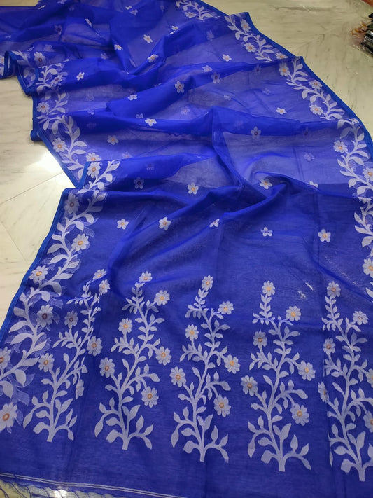 Pure Maslin Jamdani Saree