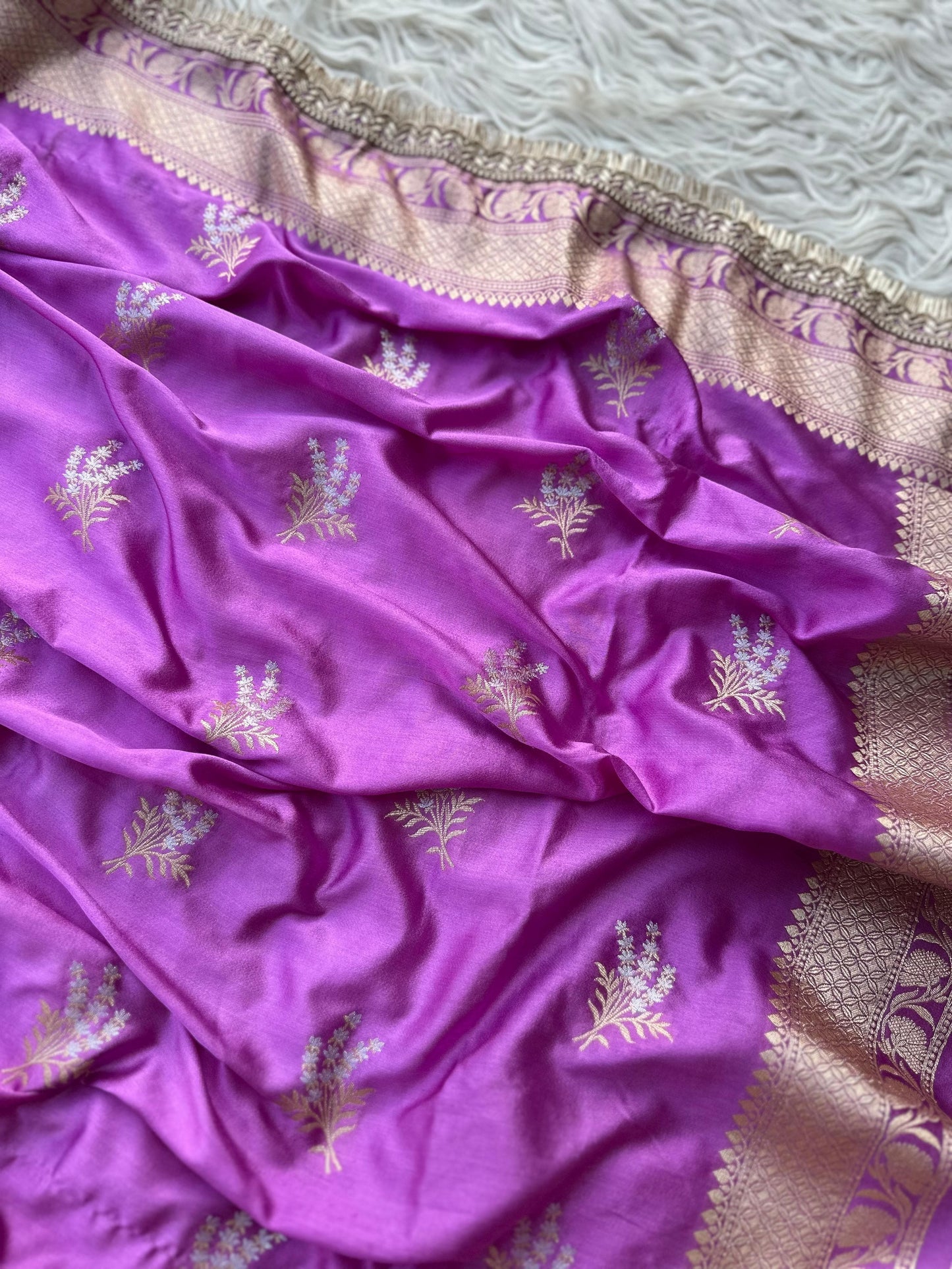 Banarasi Mashru Silk Resham zari minakari Work Saree