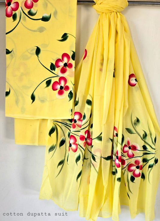 Pure Cotton Hand Block Printed Unstitched Suits.