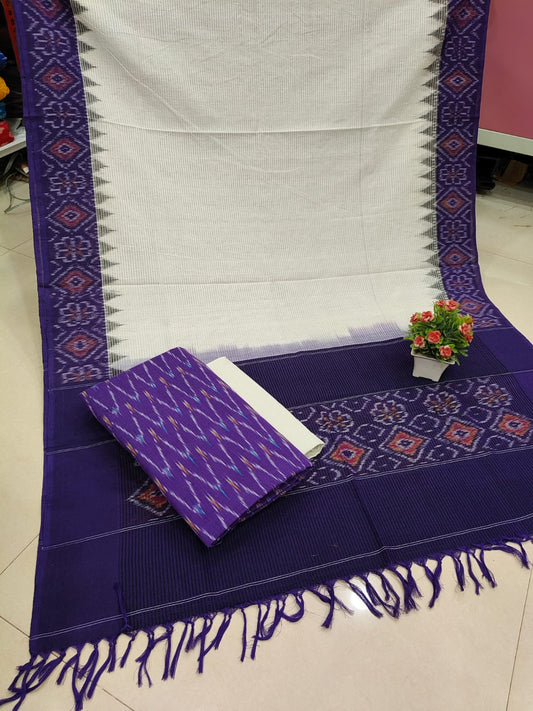 Pure Double Ikkat Cotton Unstitched Suit.