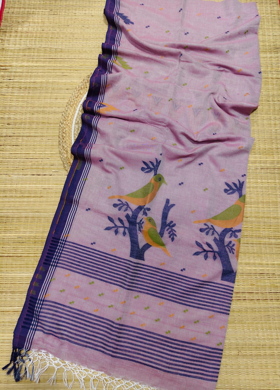 EXCLUSIVE PRIMIUM QUALITY HAND WEAVING SOFT PURE MUL COTTON JAMDANI SAREE .