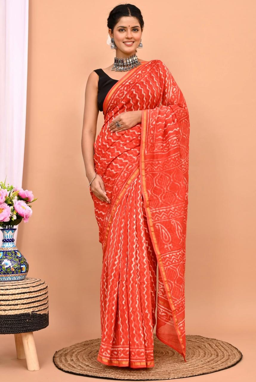 Beautiful Pure Chanderi Printed Silk Saree