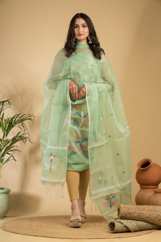 Pure Jamdani Unstitch Suit.