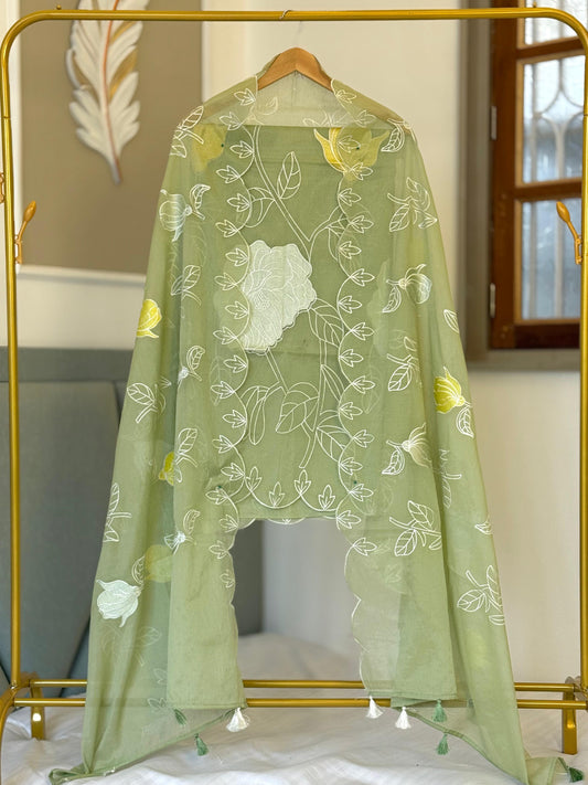 Banarasi Chanderi Silk Embroidery Work Unstitched Suit