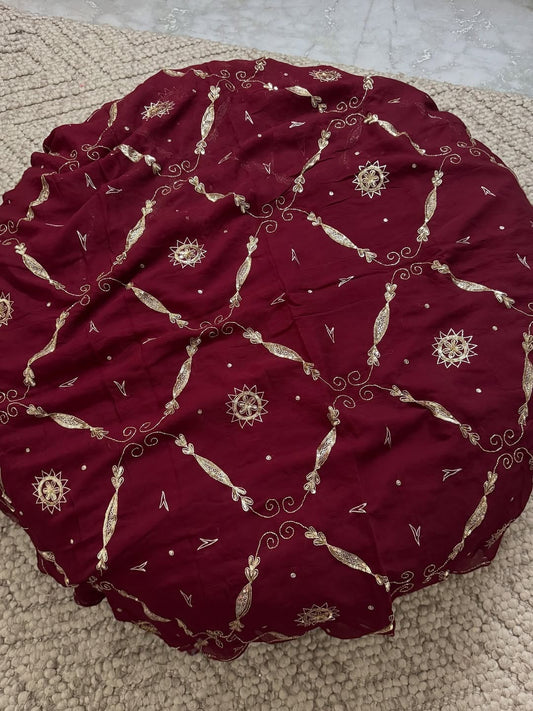 BEAUTIFUL SEQUENCE AND ZARI EMBROIDERY WORK  DAIMOND CHIFFON