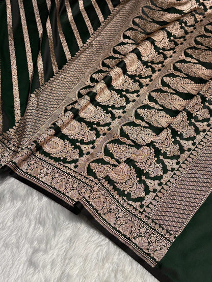 Banarasi Handloom Katan Mashru Silk Saree.