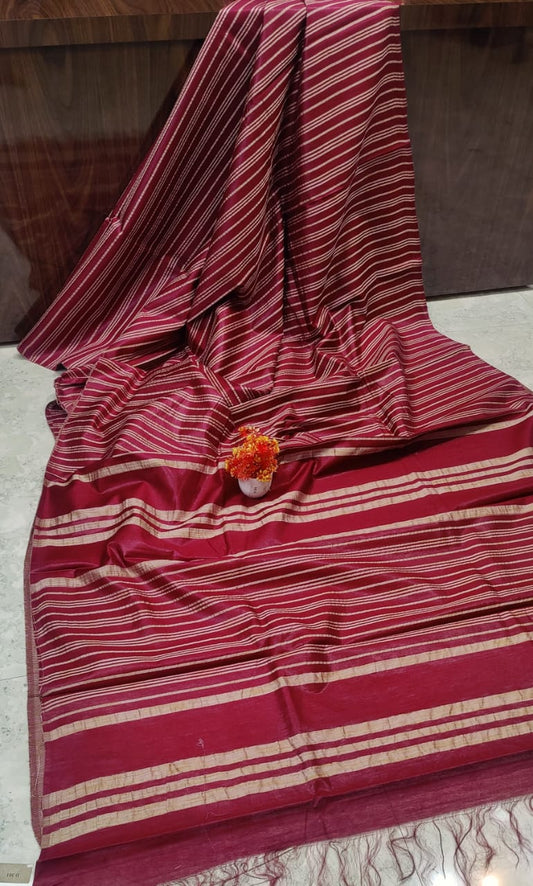 Bhagalpuri Cotton Stripe weaving Saree