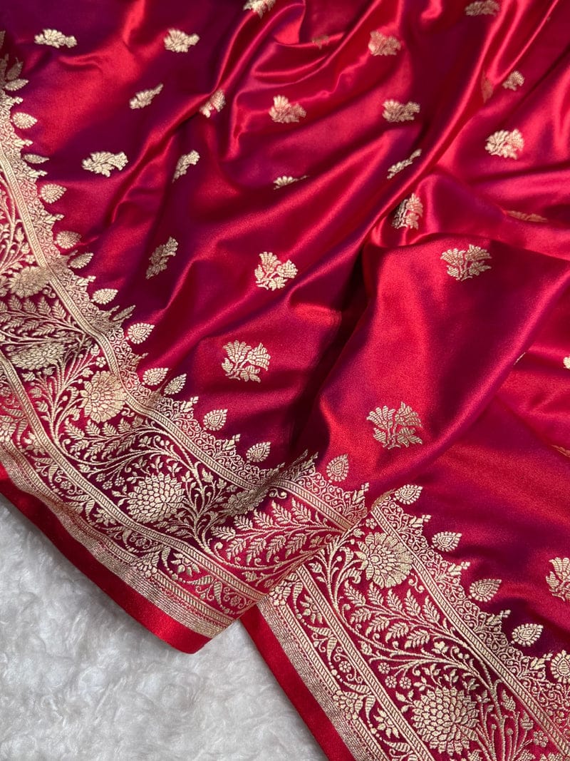 Banarasi Mashru Katan Silk Resham zari Work Saree.