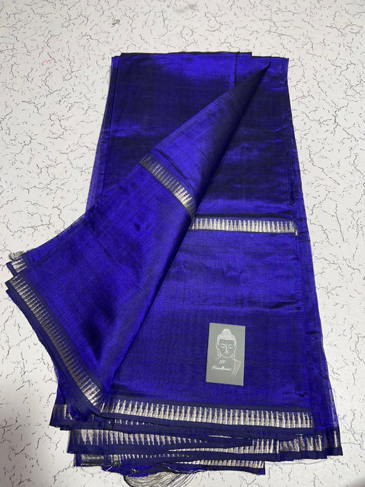 Pure Cotton Silk Mangalagiri Saree With Running Blouse .