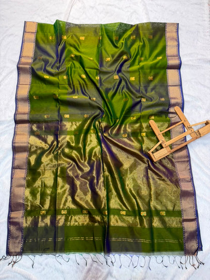 Pure Maheshwari Handloom Silk Saree.