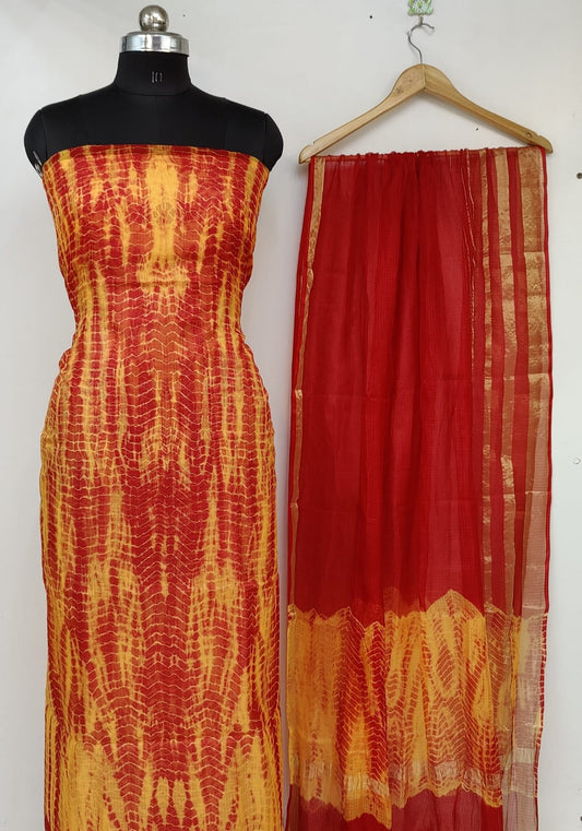 Pure Kota Doriya Silk Unstitched suit.