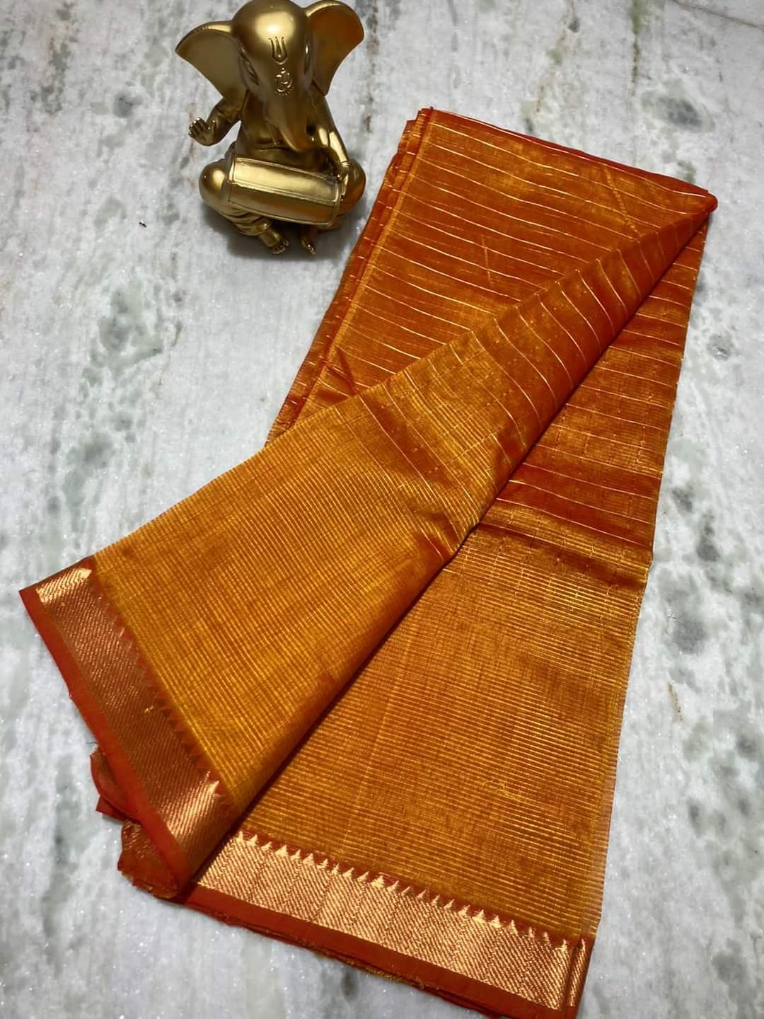 Pure Cotton Silk Mangalagiri Saree With Running Blouse .