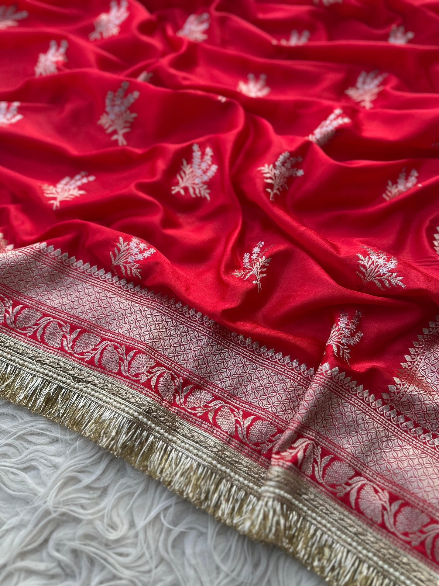 Banarasi Mashru Silk Resham zari minakari Work Saree