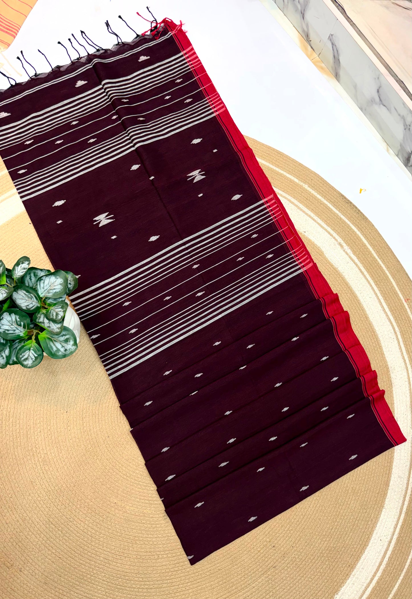 Pure Cotton Saree with Blouse.