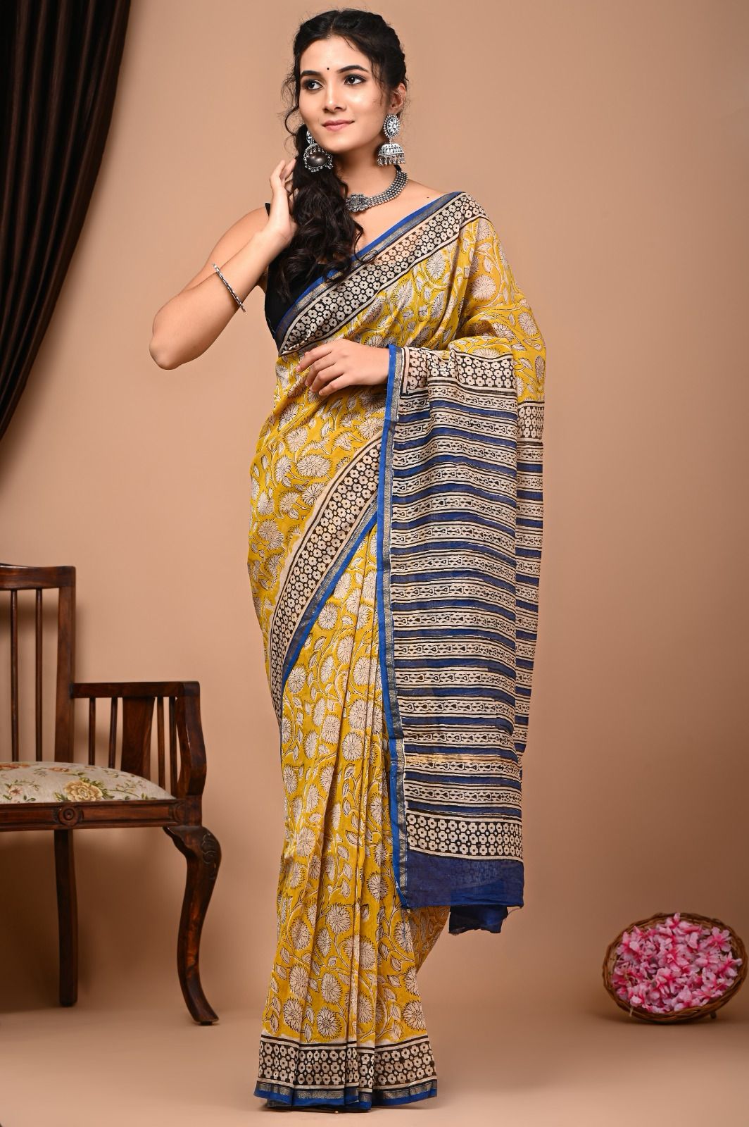 Beautiful Pure Chanderi Printed Silk Saree