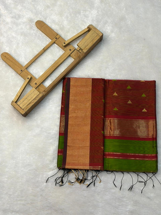 Pure Maheshwari Handloom Silk Saree.