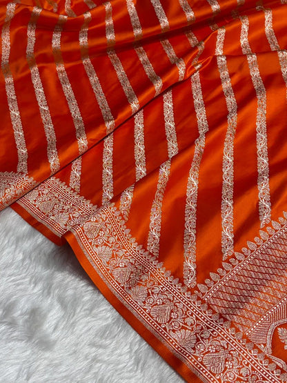 Banarasi Handloom Katan Mashru Silk Saree.
