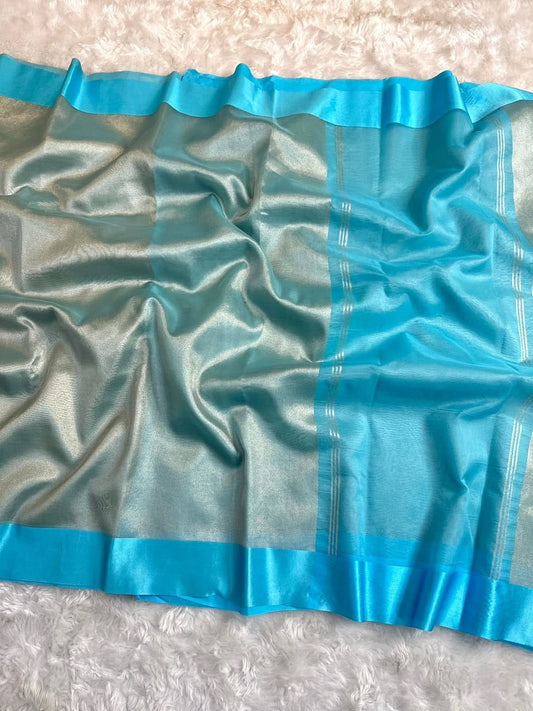 Banarasi Tissue Satin Border Soft Saree