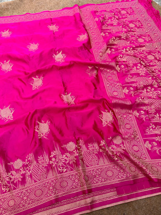 Banarasi Mashru Silk Saree With Zari work.