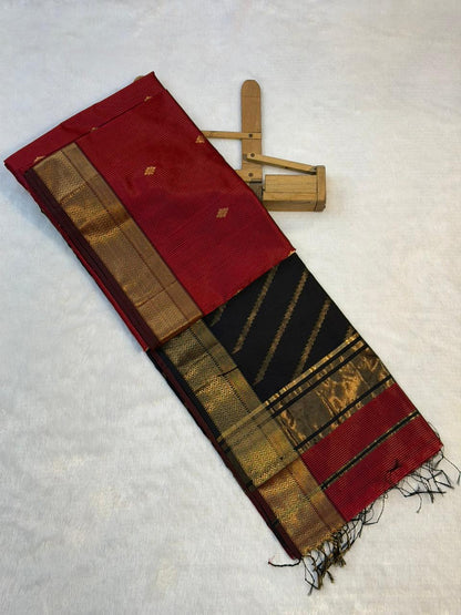 Pure Maheshwari Handloom Silk Saree.