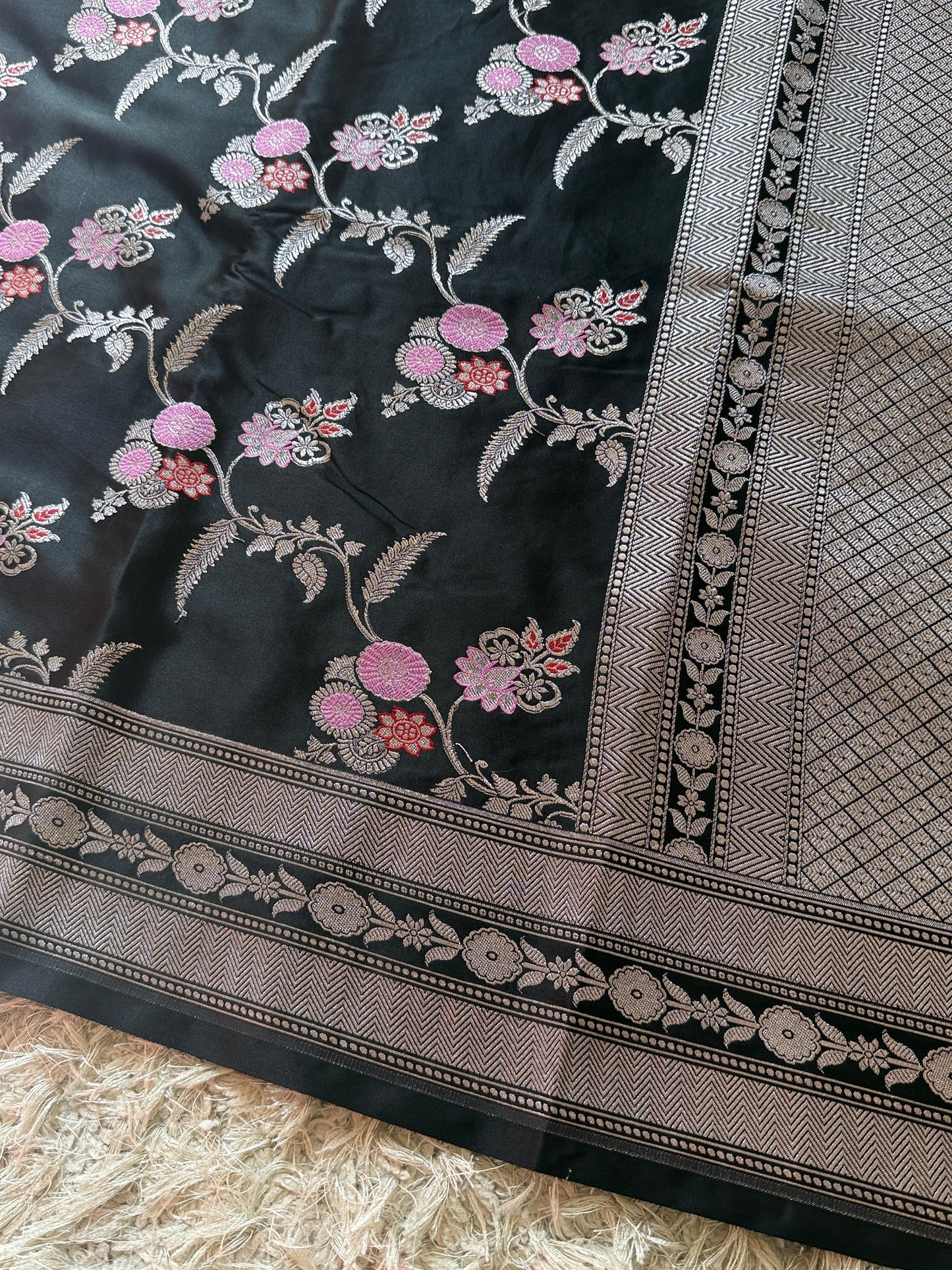 Banarasi Handloom  Mashru Katan Silk Saree All over body meenakari weave!!