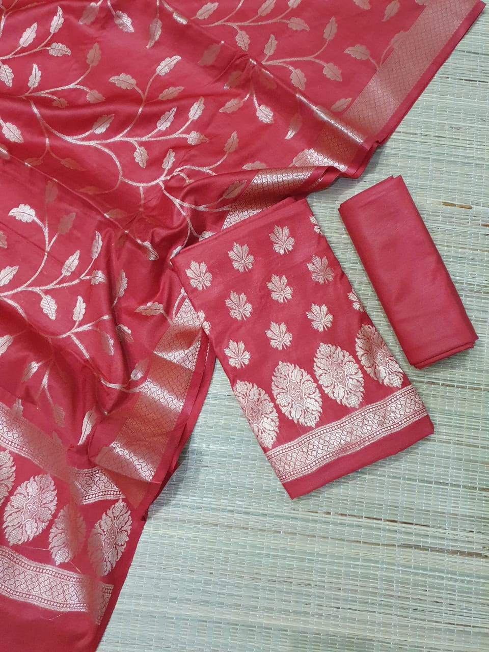 Banarasi Chiniya Silk Katan Unstitched Suit