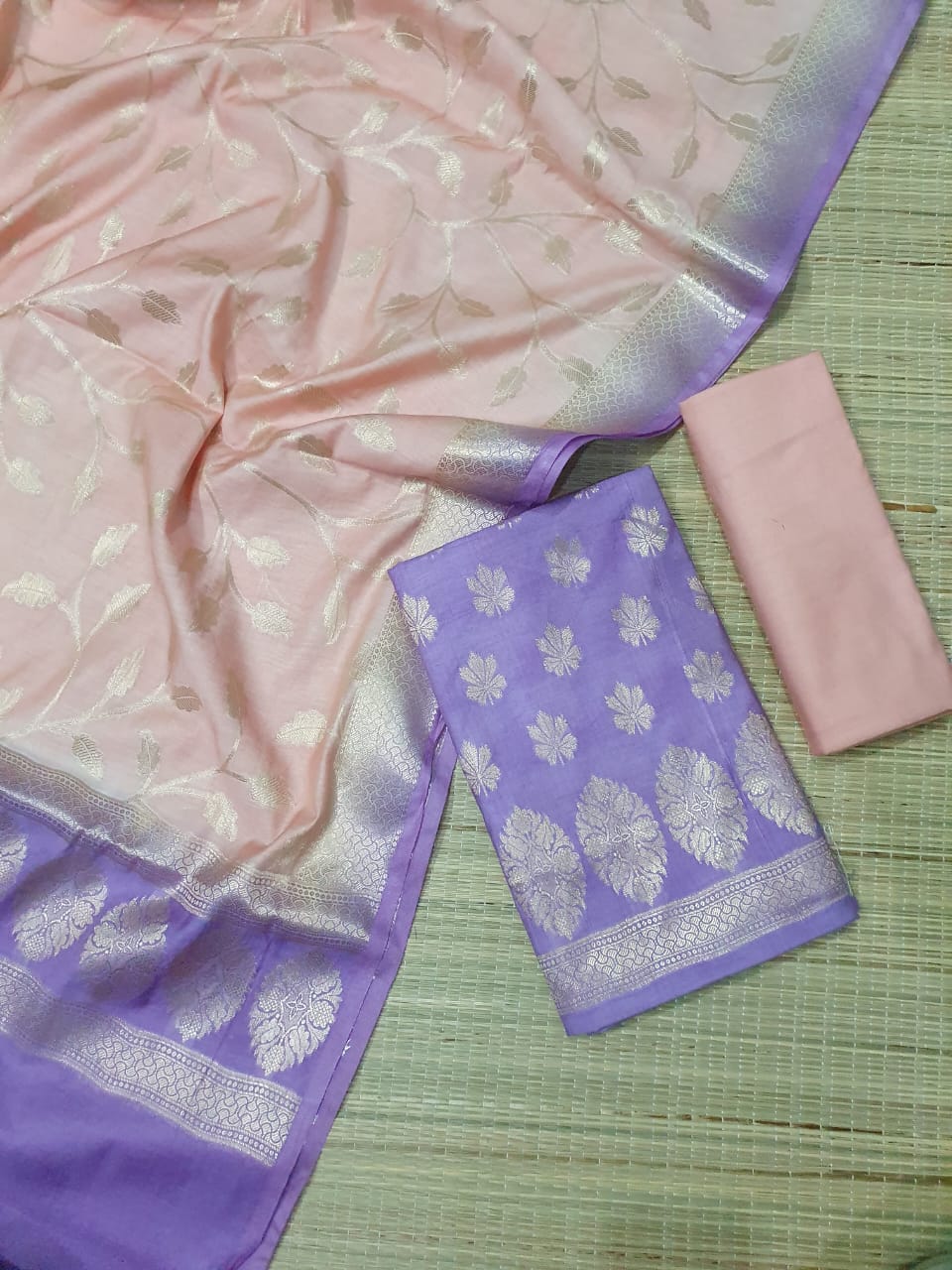 Banarasi Chiniya Silk Katan Unstitched Suit