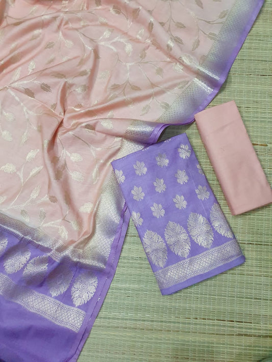 Banarasi Chiniya Silk Katan Unstitched Suit