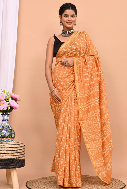 Beautiful Pure Chanderi Printed Silk Saree