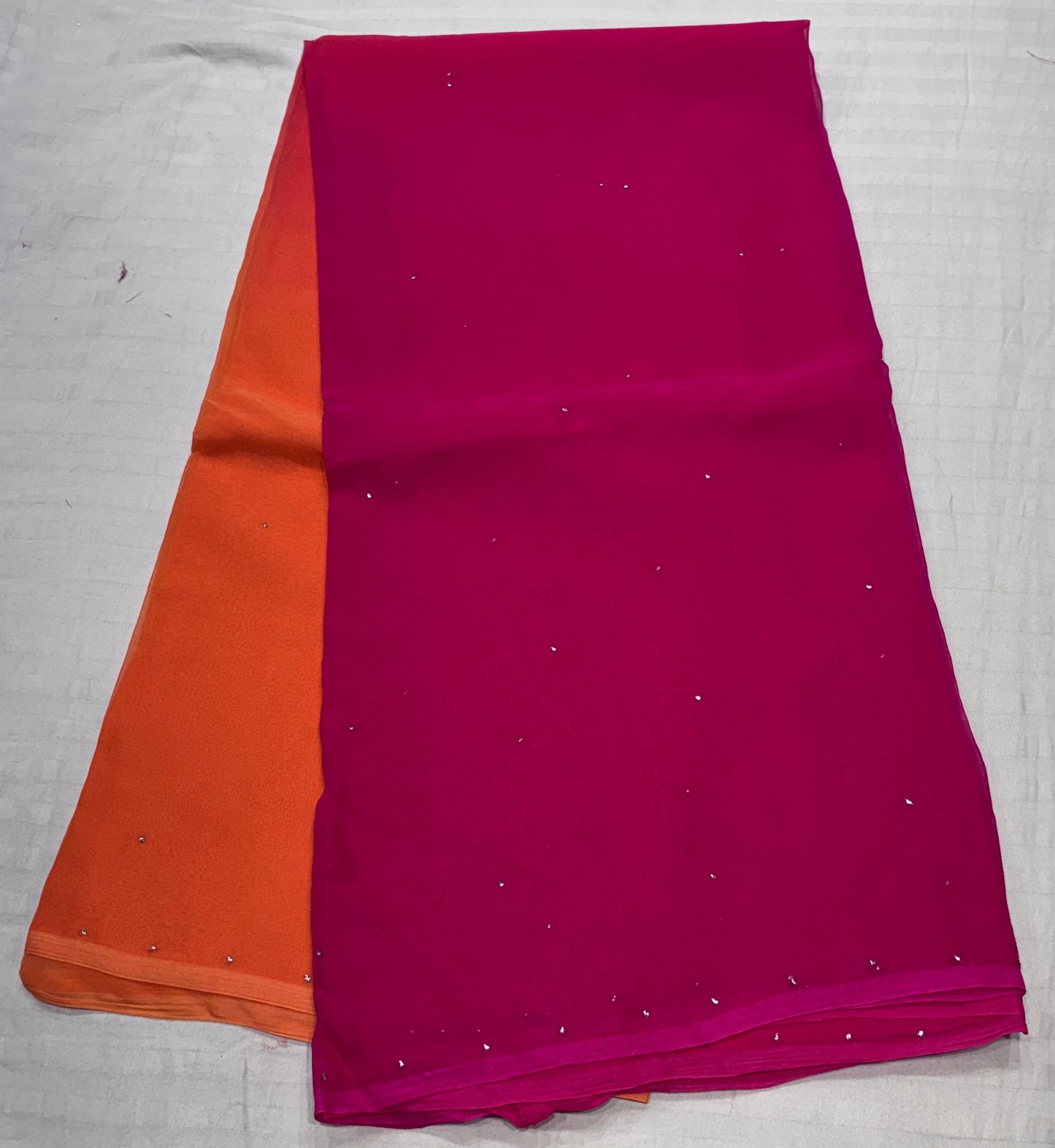 Pure Diamond Chiffon Mukaish Work Saree