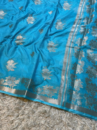 Banarasi Georgette Silk Sona rupa weaving border Saree.