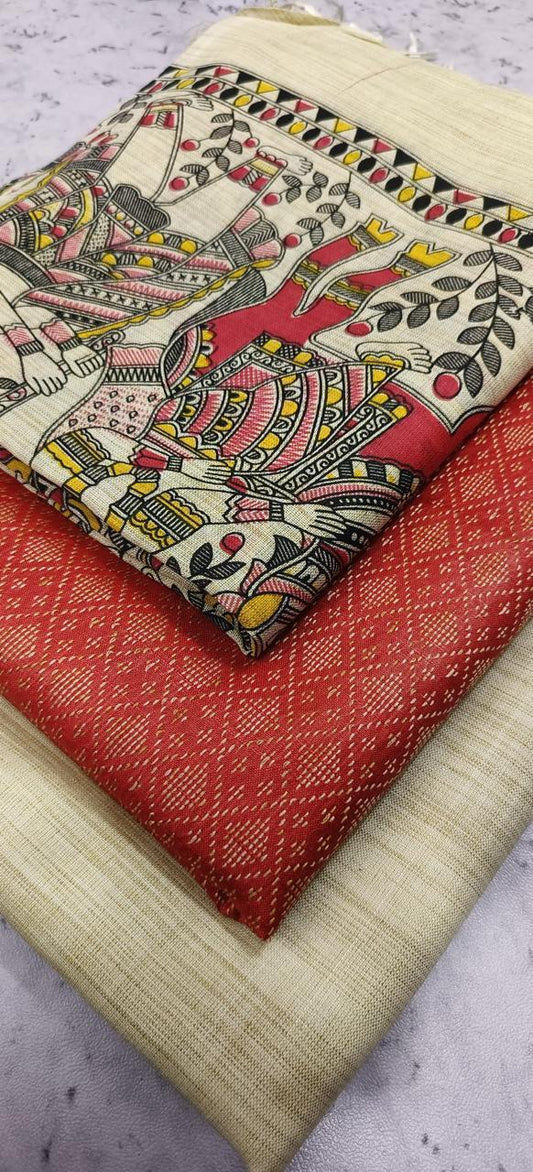 Madhubani Khaddi Cotton Printed Unstitched Suits