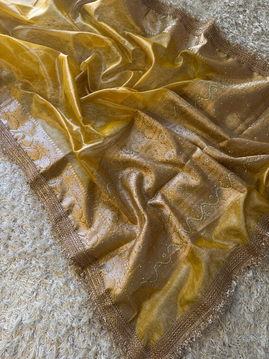 Banarasi Tissue lace Work Soft Silk Saree.